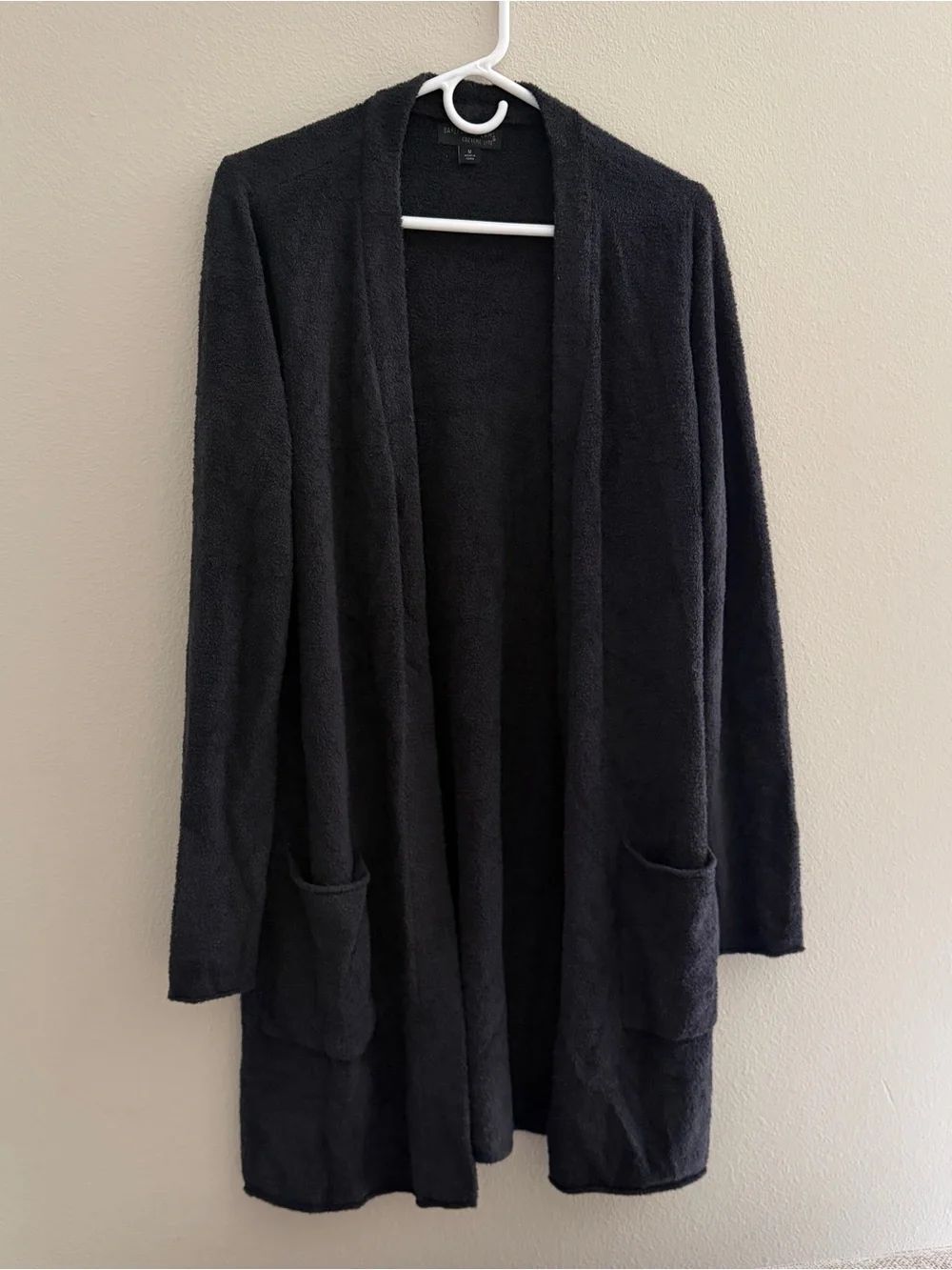 Barefoot dreams cozychic lite cardigan with pockets women’s size M black